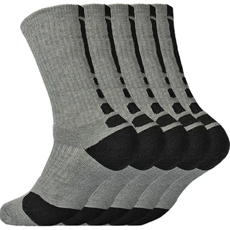 5 Pairs Unisex Cushioned Sports Socks - Versatile Athletic Set