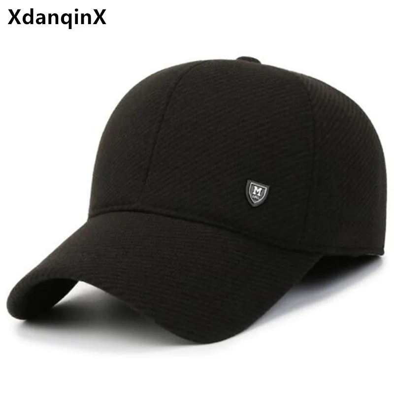 

Winter New Men's Warm Plus Cashmere Thicken Baseball Caps Trucker Hat Snapback Cap Cold Proof Earmuffs Hats Thermal Sports Cap