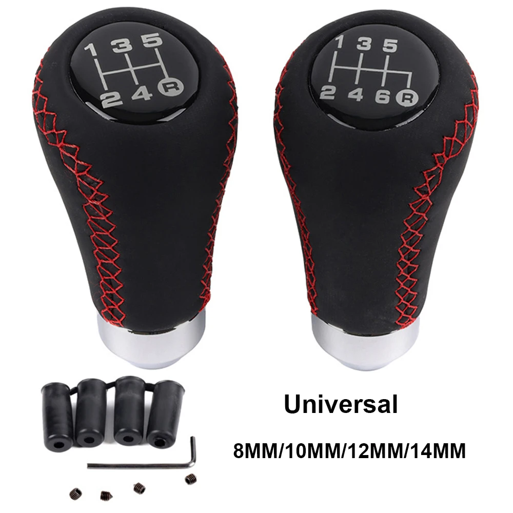 

5/6 Speed Universal PU Leather Gear Shift Knob Manual Car Modified Stick Head Gear Shift Knob Replacement Leather Auto Accessory