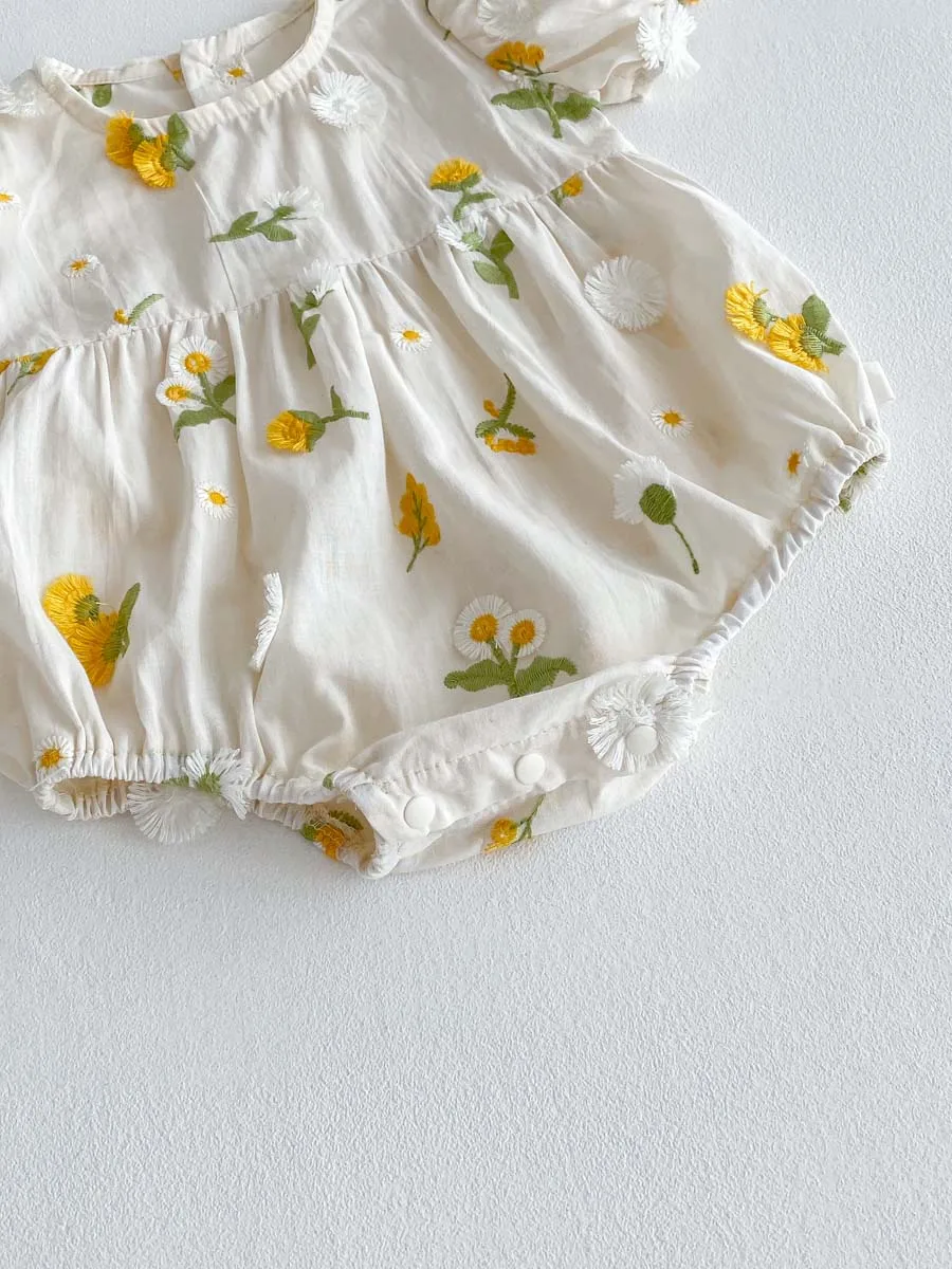 Summer Baby Girl Embroidered Floral Jumpsuit