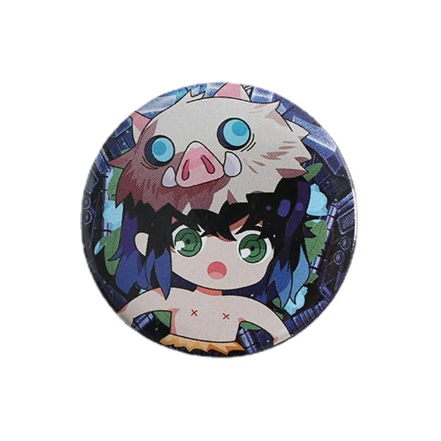 Anime Second element Q Version Badge Bar Butterfly Endure Tanjirou Fugang Yi Yong Shan Yi Yan Column Pendant Anime Peripheral XZ-2212-A7