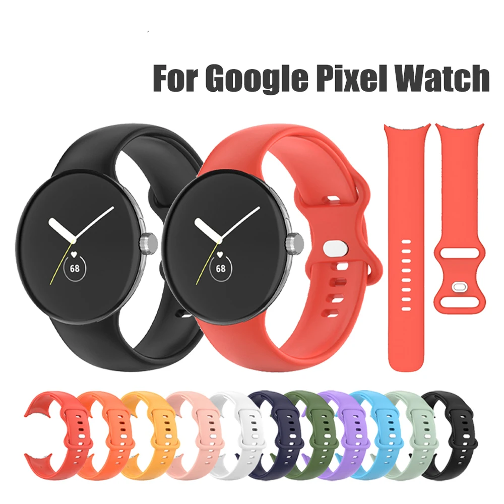 

Sport Soft Silicone Double Buckle Strap for Google Pixel Watch Strap for Pixel Watch Active Bracelet Replacement Watchbands Case