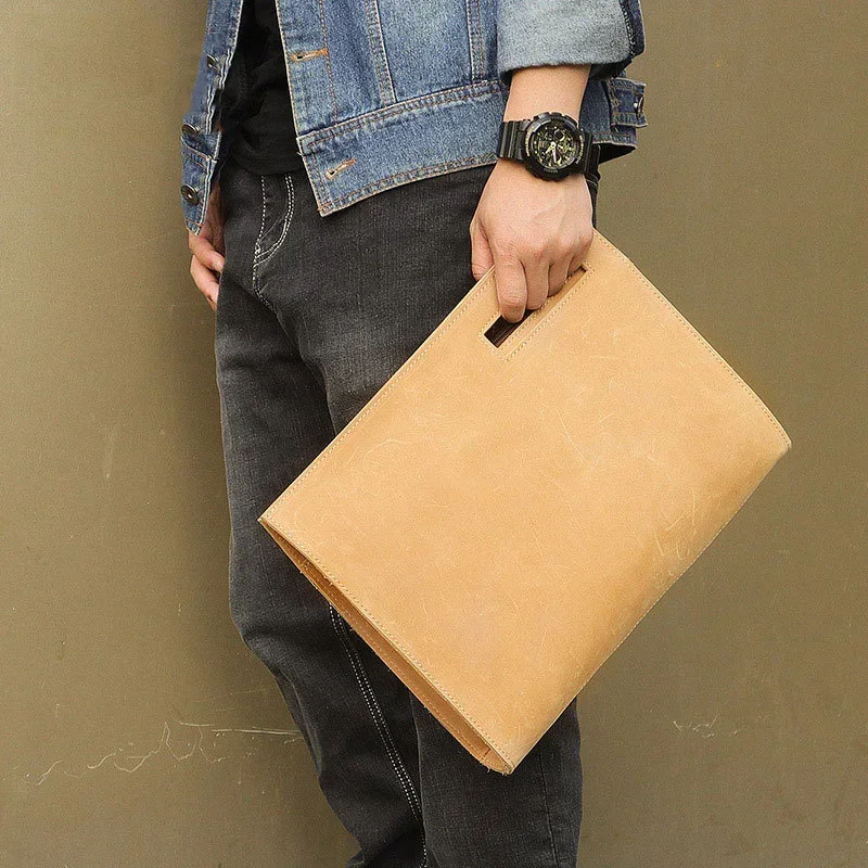 

Zip Bag Wristband Sling Clutches Male Leather Hand Cow Men Bags With Clutch For Envelope Bags Leather Pouch Documents A4 Files