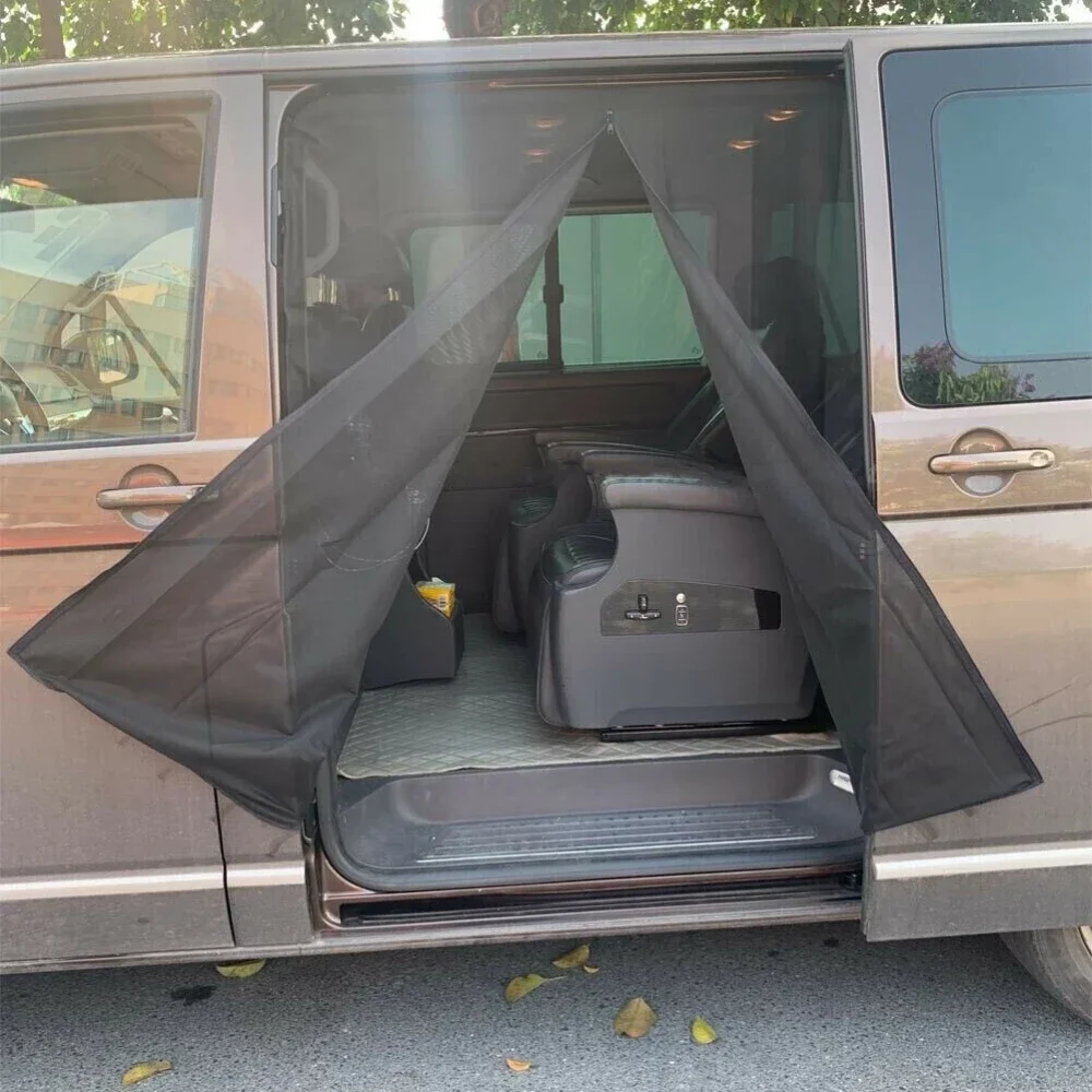 Fly ScreenNet Car Tailgate Mosquito Net Magnetic Curtains Car Sunshade ScreenNet Trunk Ventilation Mesh VW T5 T6 SlidingDoor Car Sunshade