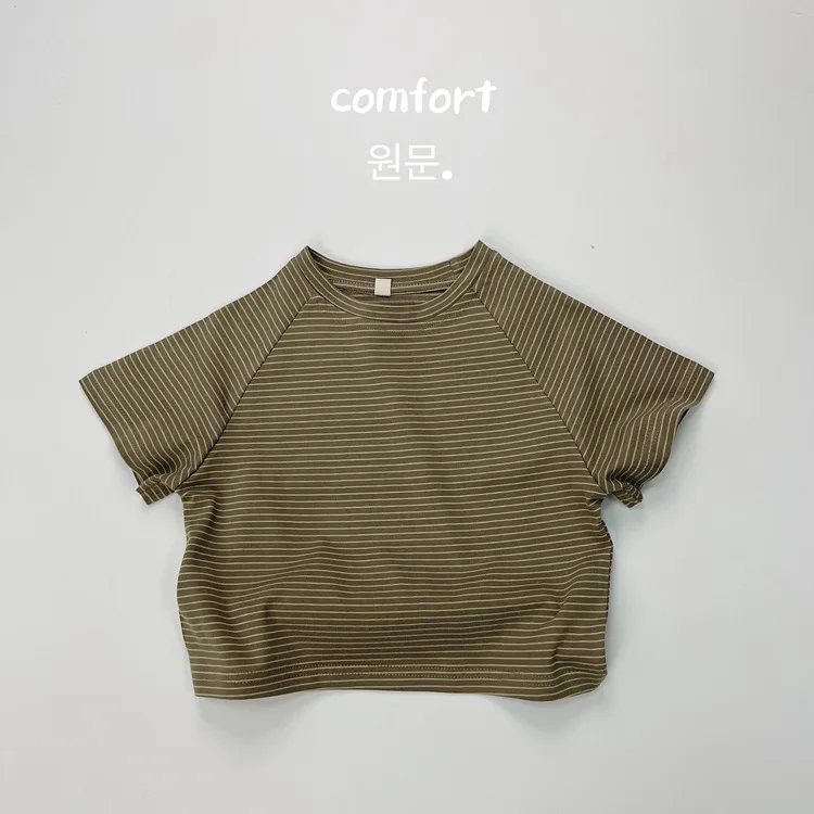Summer Fashion Children Clothes Boy Girl Baby Loose Striped Basic Short Sleeve T-shirt Thin Kids Cotton Tees Toddler Casual Tops