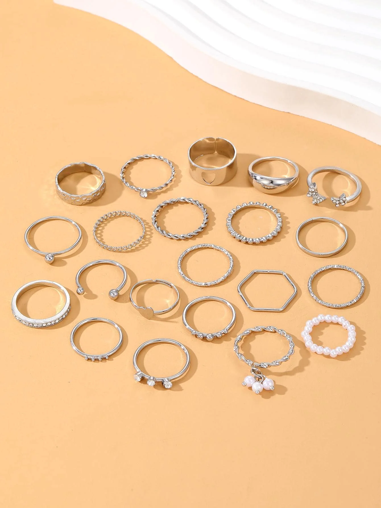 Sf5d2620d1fcd436bbb1dbb652b0985b7W 23pcs/Set Vintage Heart Butterfly Rings Set For Women Fashion Gold-color Geometric Hollow Finger Ring Wedding Party Jewelry Mallzona