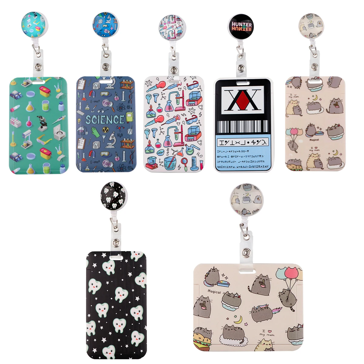 

Chemistry Retractable Badges Reel Anime ID Lanyard Name Tag Card Cover Student Nurse Exhibition Business Card Badge Holder