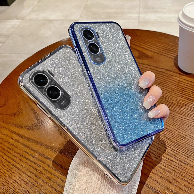 Luxury Glitter Gradient Silicone Plating Back Cover