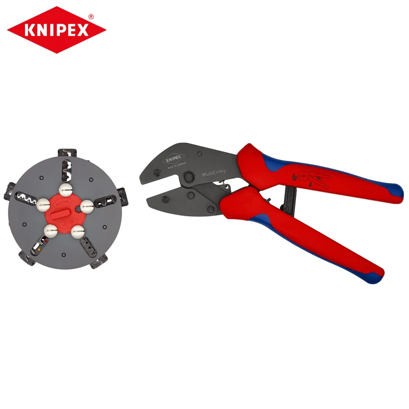 Knipex 97 33 02 Pinza A Crimpare "Multicrimp" 10 ''Pinza Elettrica In Acciaio Al Cromo Vanadio Con 5 Matrici Intercambiabili