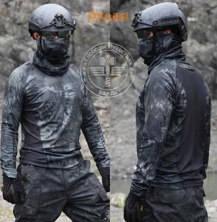 New Autumn Spring Kryptek Nomad Camo Men's Long Sleeve Airsoft T-shirts