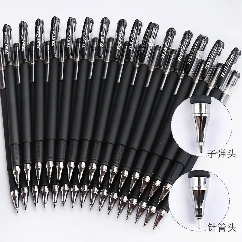 5/12/20pcs 볼펜 + 리필 세트 블랙 블루 레드 잉크 젤 펜 총알 팁 0.5mm 학교 및 사무용품 편지지