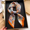 Summer Fashion 70x70cm Silk Square Plaid Scarf Women Retro Satin Neck Hair Tie Band Soft Neckerchife Hijab Head Foulard Bandana 1