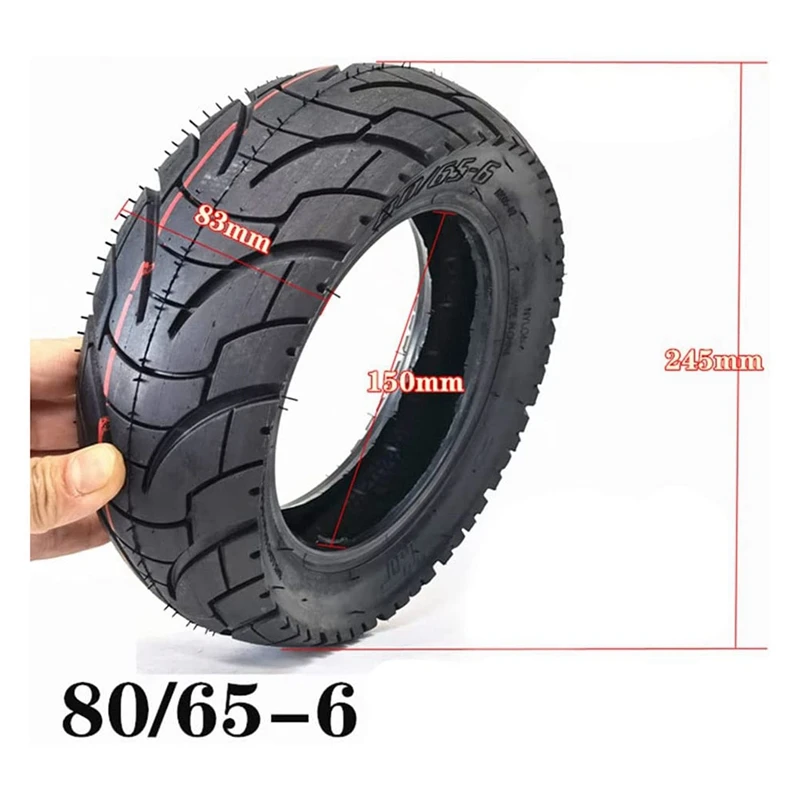 WF-10 Inch Tubeless Electric Scooter Tire,80/65-6 Tire,10X3.0-6 E-Bike Explosion-Proof Rubber Tires