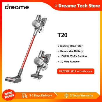 Dreame-aspiradora inalámbrica de mano T20, cepillo inteligente de superficie, electrodomésticos para el hogar, alfombras, 25kPa 1