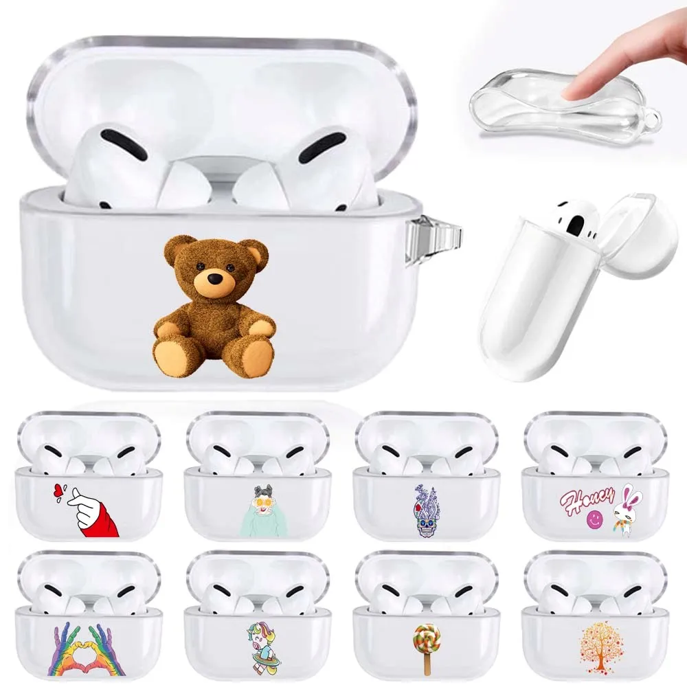 

Apple Earphone Case for AirPods 3 Transparent Silicone Wireless Bluetooth Earphone Box Cover for AirPods 3 Fundas Bear Pattern