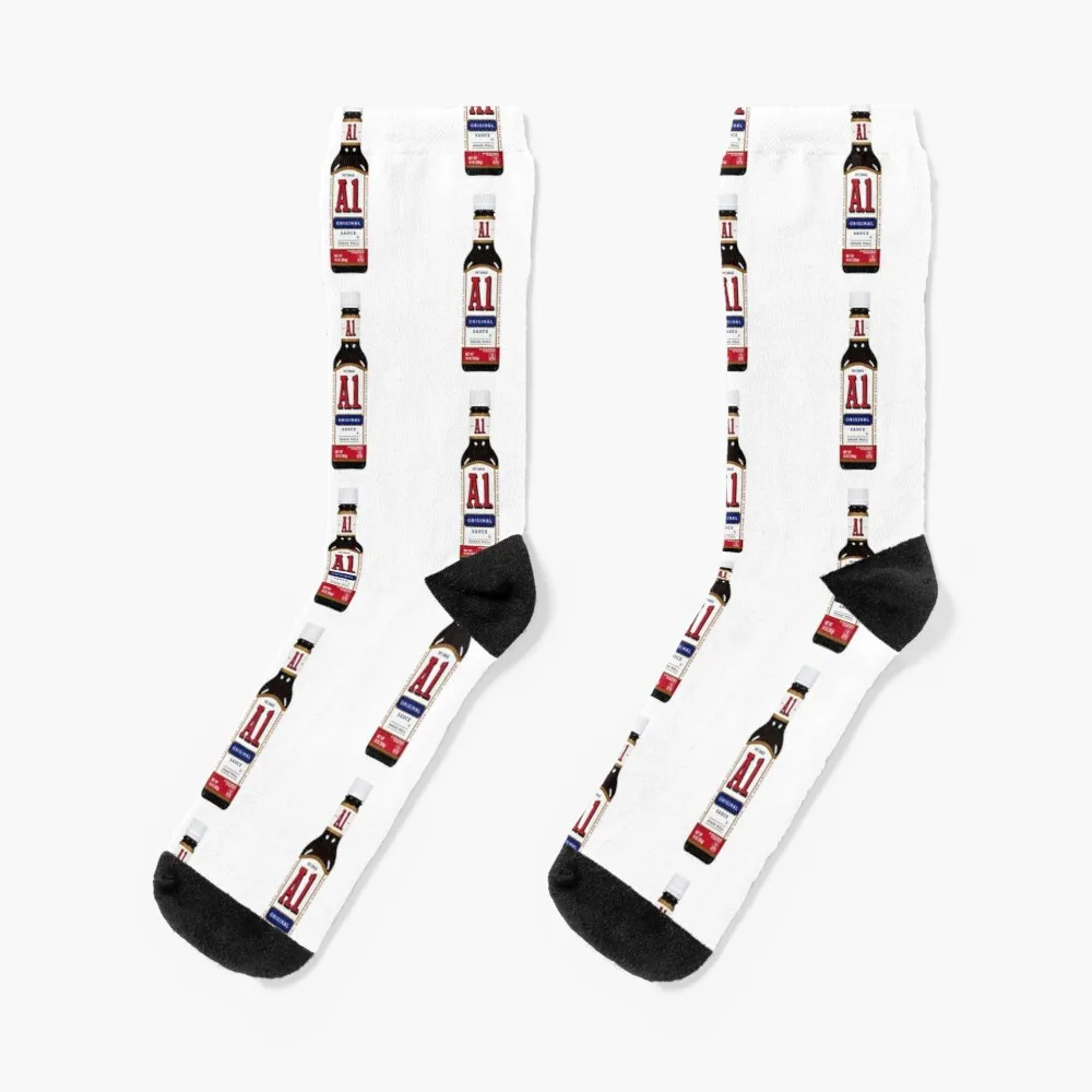 A1 Steak Sauce Socks Sheer Socks Men Black Socks