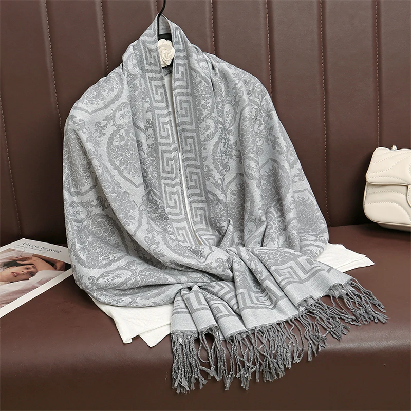 2024 Luxury Thick Cashmere Scarf Women Print New Wraps Pashmina Travel Poncho Warm Blanket Winter Bufanda Shawl Female Stoles 2