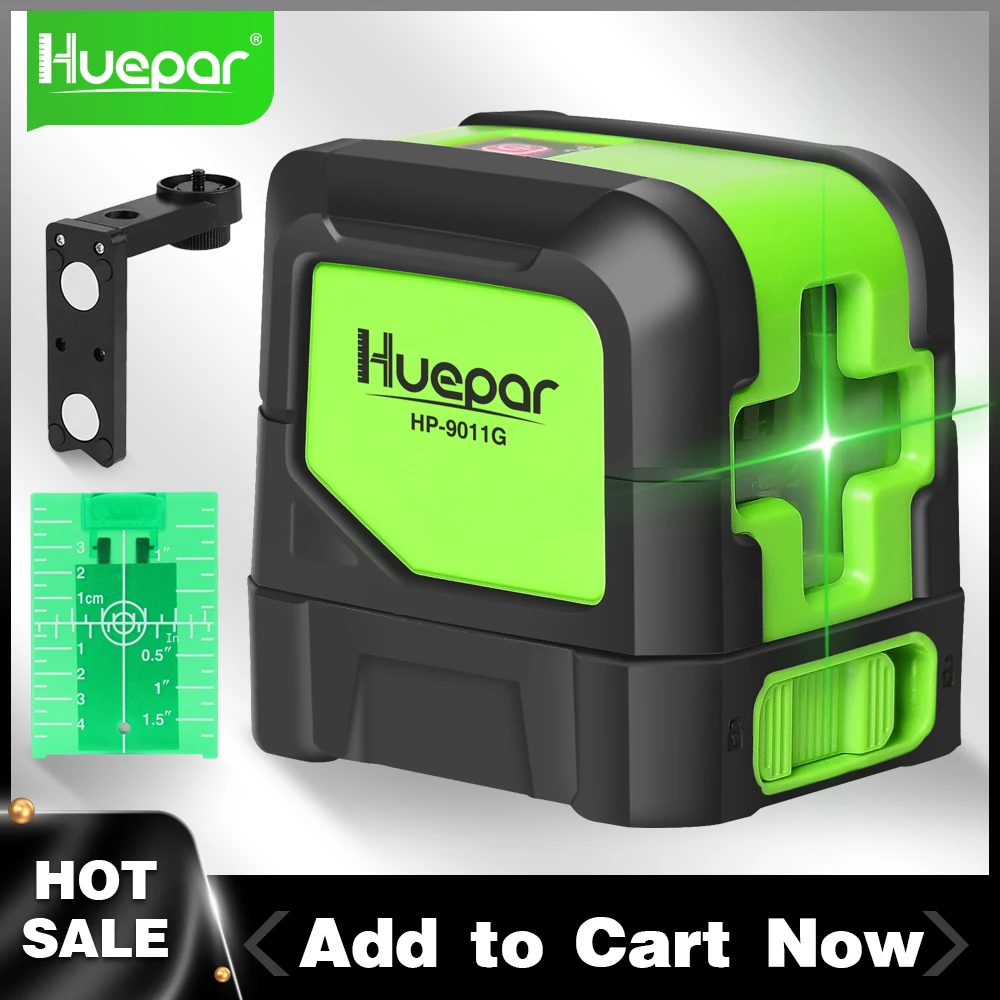 Huepar 2 Linee Laser Verde Livello Laser Autolivellante Linea Verticale E Orizzontale Con Base Magnetica