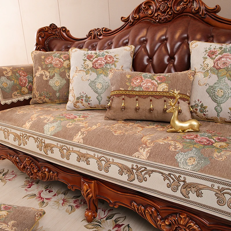 Jacquard Fabric Sofa Cover Home Decorations High-end Anti-slip Cushions Cover Four Season Universal Living Room Sofa Towel Couch 3