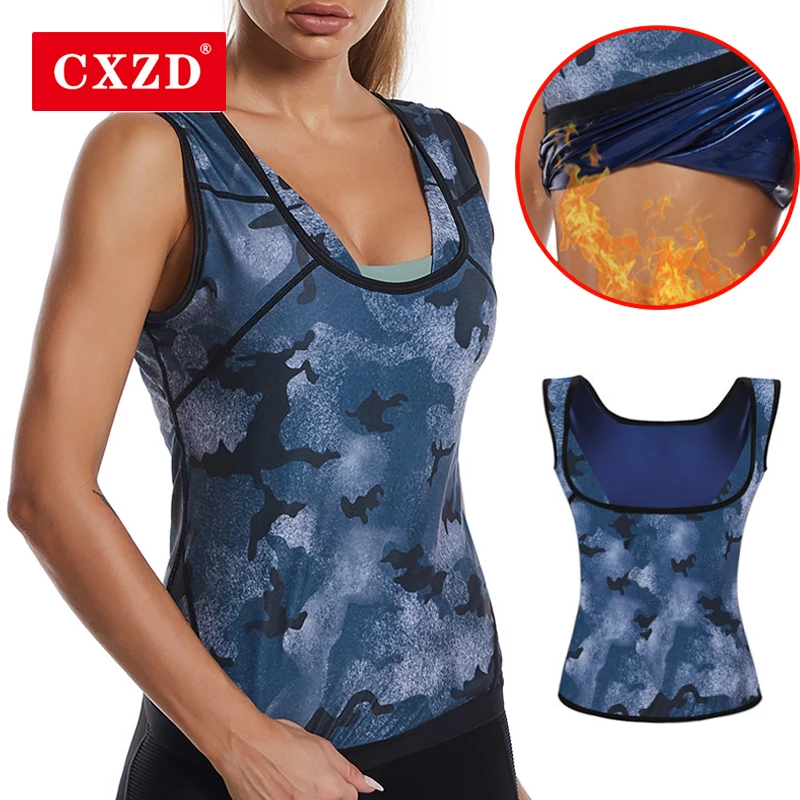

CXZD Sweat Sauna Body Shapers Vest Waist Trainer Tops Slimming Compression Shapewear Waist Shaper Corset for Women Workout Shirt