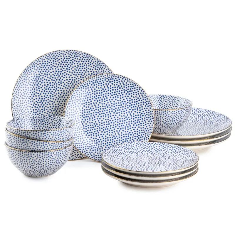

Home/Kitchen & Dining Thyme & Table Blue Dot 12 Piece Dinnerware Set
