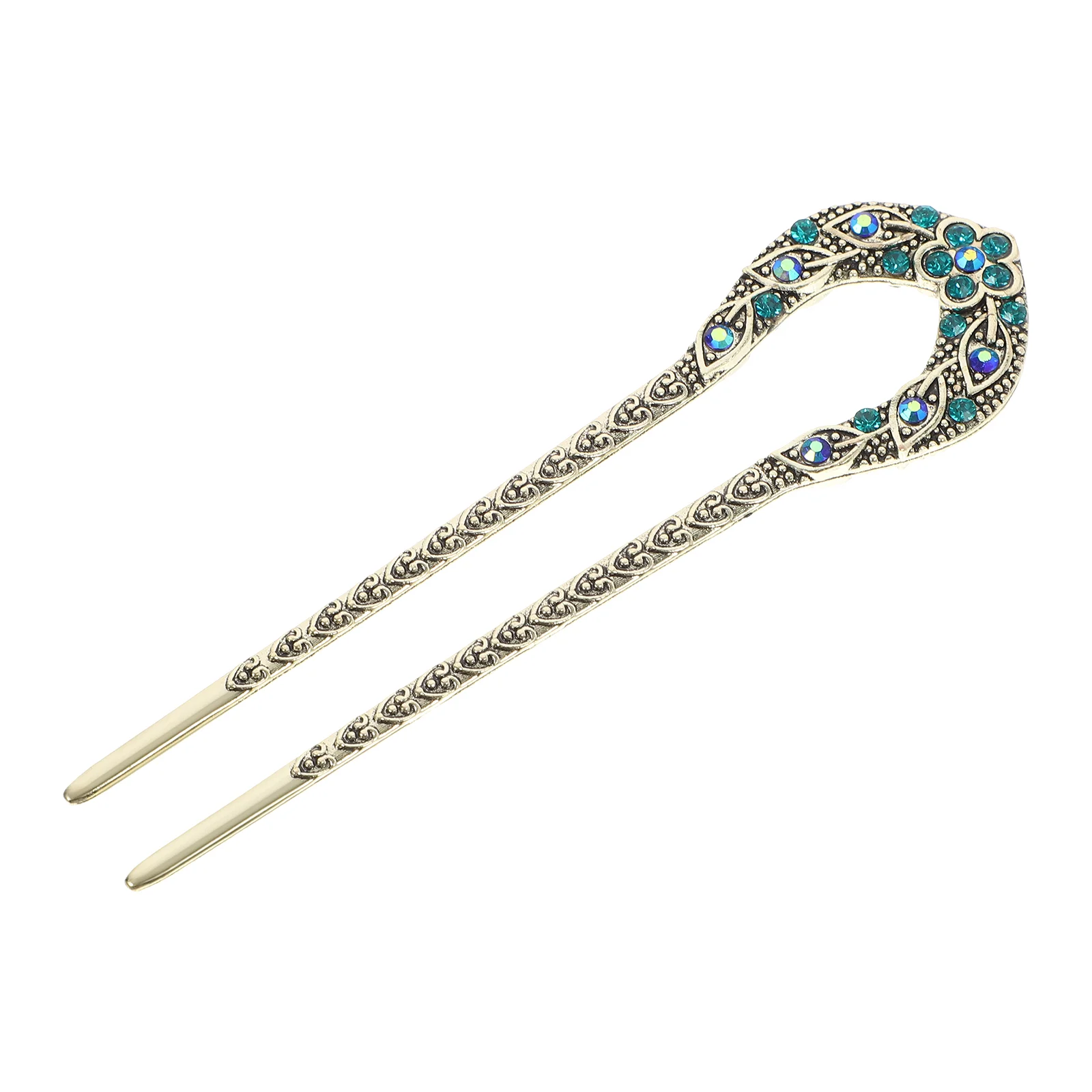 

Double Prong Hairpin Chignon Hairstyle Accessory Shaped Rhinestone Bobby Pins Crystal Clip Hanfu