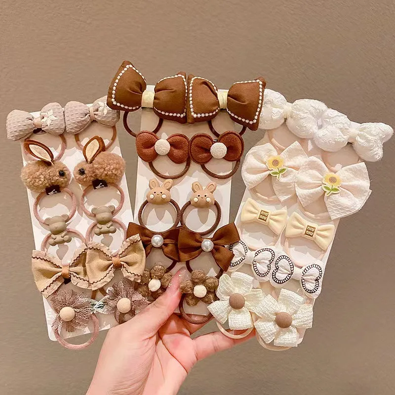 Baby Cartoon Hair Band 10Pcs/Set Girls Cute Bow Hair Ties Princess Elastic Rubber Bands Headbands Kids Accessories hair ties,hair bands,hair accessories,hair headband accessories,baby headband set