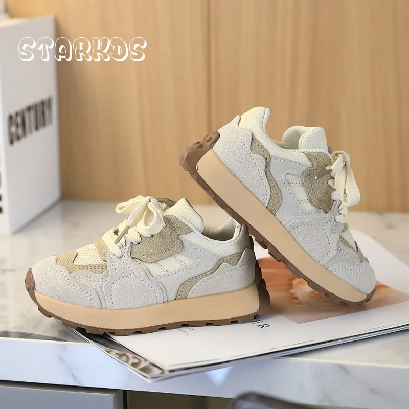 2023 Spring New Kids Sport Sneakers Boys Slip-on Trainers Children Classic Brand Design Chunky Tennis Girls Casual  Travel Shoes 3
