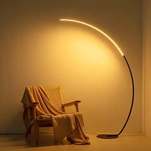 

Floor Lamp, 67" Tall Black LED Modern Standing Lamp with Remote Control, 3 Color Temperature & Stepless Dimmable Brightn Queen a