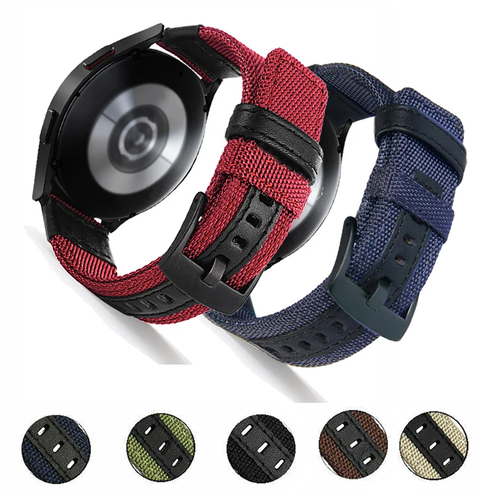 Nylon Leather Watch Strap Replacement Accessory in Black