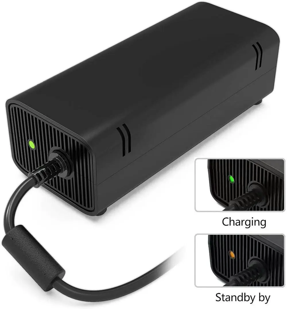 For Xbox360 E Console Replacement Power Supply AC Adapter Brick with Cord Universal 110-240V Charger for Gaming Console