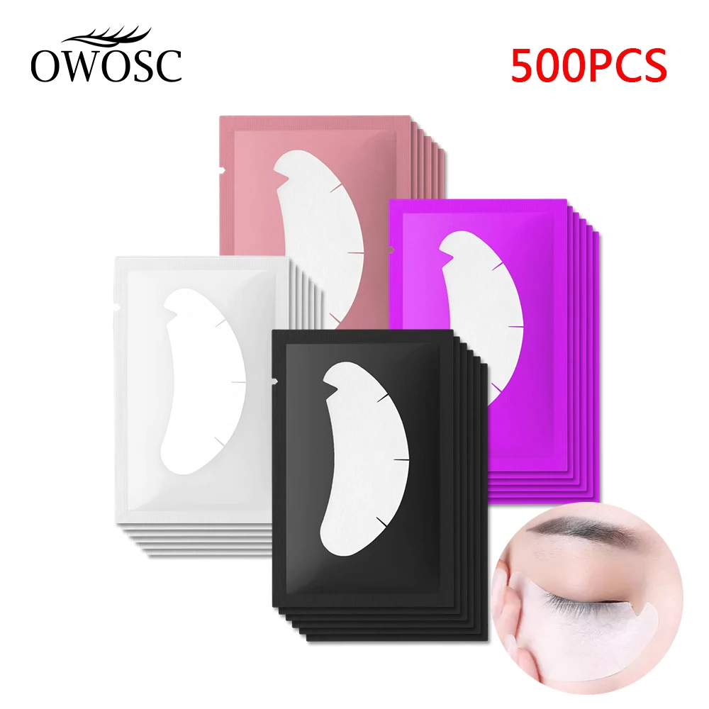 OWOSC 500PCS Hydrogel Patches Eyelash Extension Patch Eyelashes Patch Lash Extension Supplies Under Eye Patches Eye Pad V-shaped