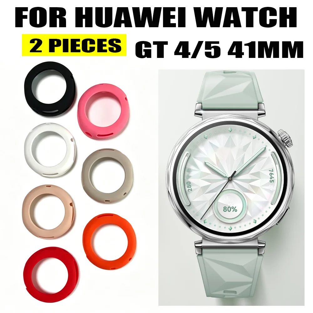 Soft Silicone Shockproof Watch Protector Case - 2-Pack Anti-Scratch Frame Cover Accessory