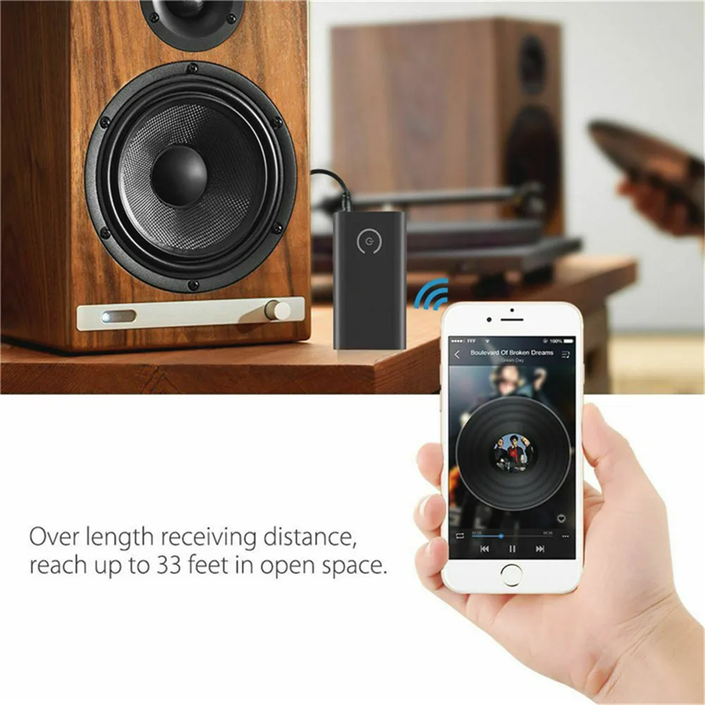 2 in 1 Bluetooth 5.0 Transmitter Receiver TV PC Car Speaker 3.5mm AUX Hifi Music Audio Adapter