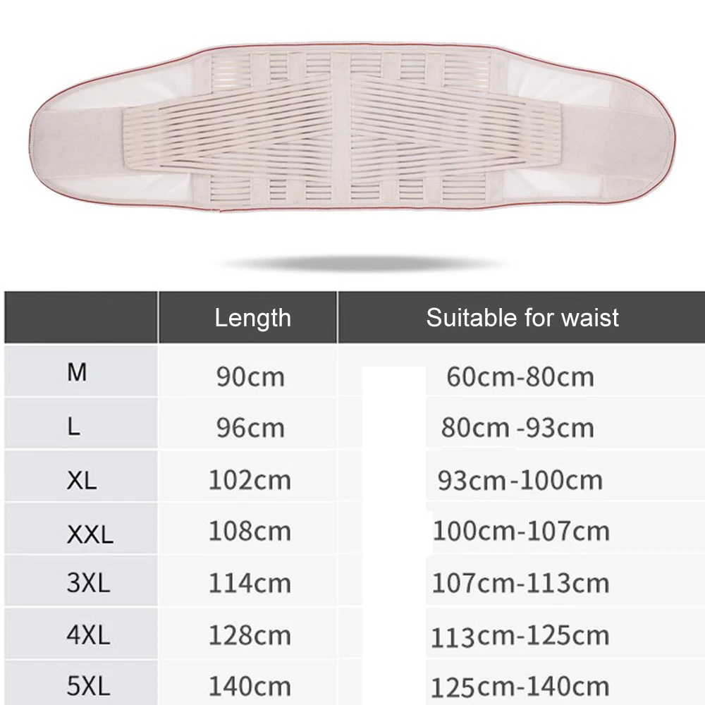 Description Picture 2 of itemLarge Size 4XL 5XL 5 Keel High Elastic Waist Posture Correction Brace Lumbar Disc Herniation Back Pain Supporter Protection Belt