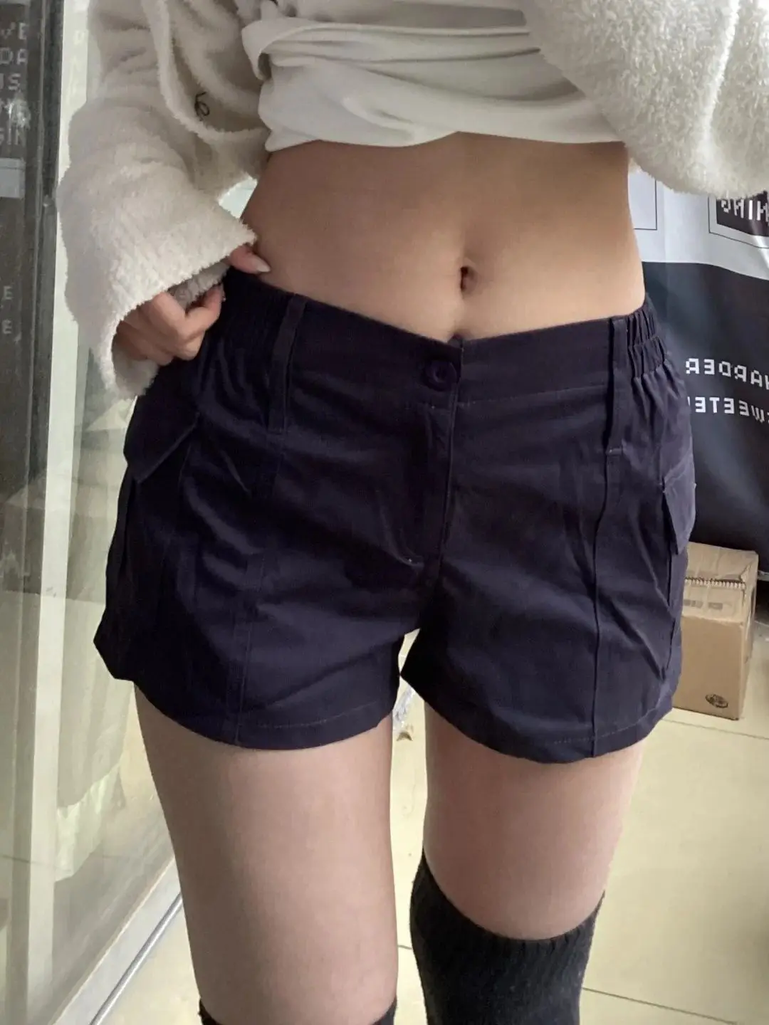 Women High Waist Regular Button Fly Shorts 2025 Summer Retro Casual Washed Cargo Shorts