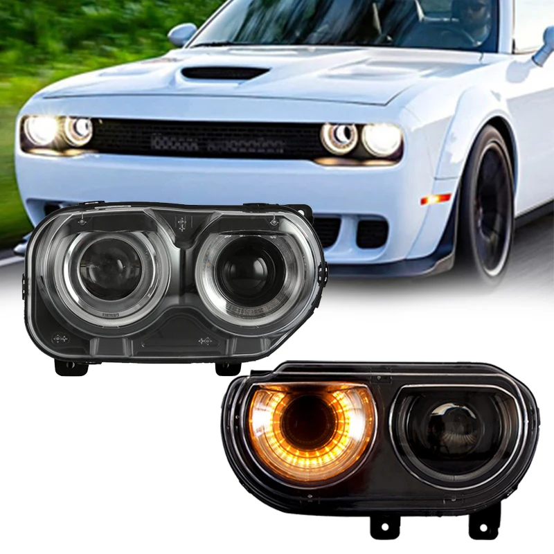 

Динамический поворотный сигнал, фонари в сборе, новый дизайн, передние фары Dodge Challenger, светодиодный 2008-2014, передняя фара