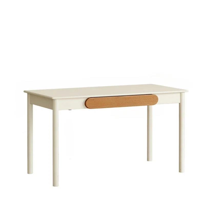 **F Solid wood children's desk simple cream style white writing student home reading table