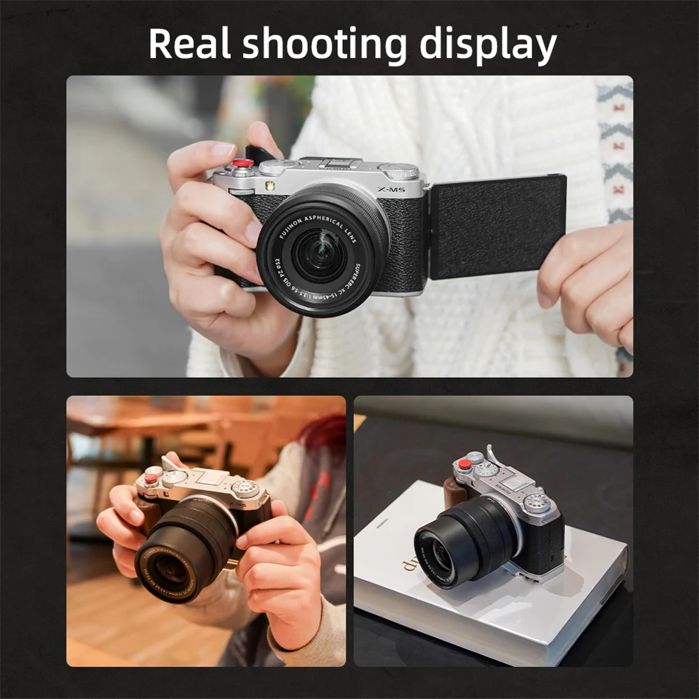 Fujifilm X-M5 엄지 그립 알루미늄 합금 금속 엄지 그립 마운트 플레이트(실리콘 핸들 포함) 셔터 릴리스 버튼 슈 커버