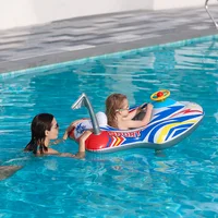 Kids Swimming Ring Kids Inflatable PVC Swim Circle Cartoon Motrorcycle Seat Boat Floating Pool Accessories For Toddler Toys 1