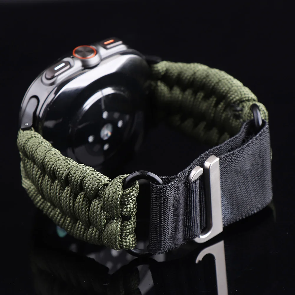 Durable Nylon Umbrella Rope Watch Strap, 20/22mm Band