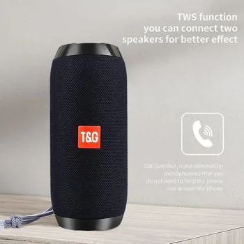 Portable Bluetooth Speaker, Wireless TWS Pairing IPX5Waterproof 1200mAh Battery TF FM Radio with Stereo Bass for Outdoor Use 2