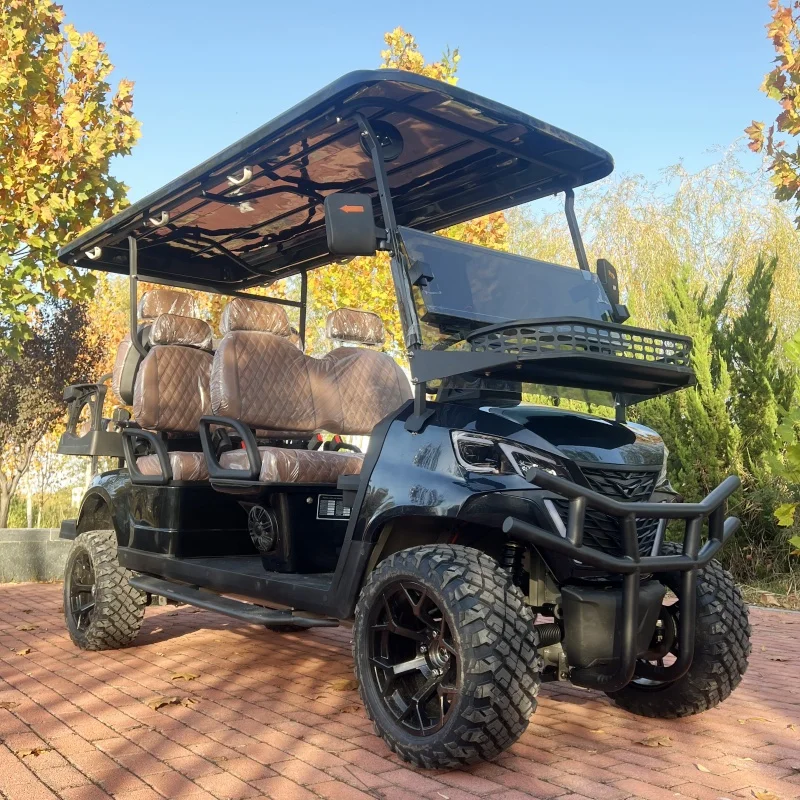 High Quality 4 6 Seater Electric Golf Cart 4000W 5000W Off-Road Scooter Folding Seat Travel 4 Wheel Electric Cart