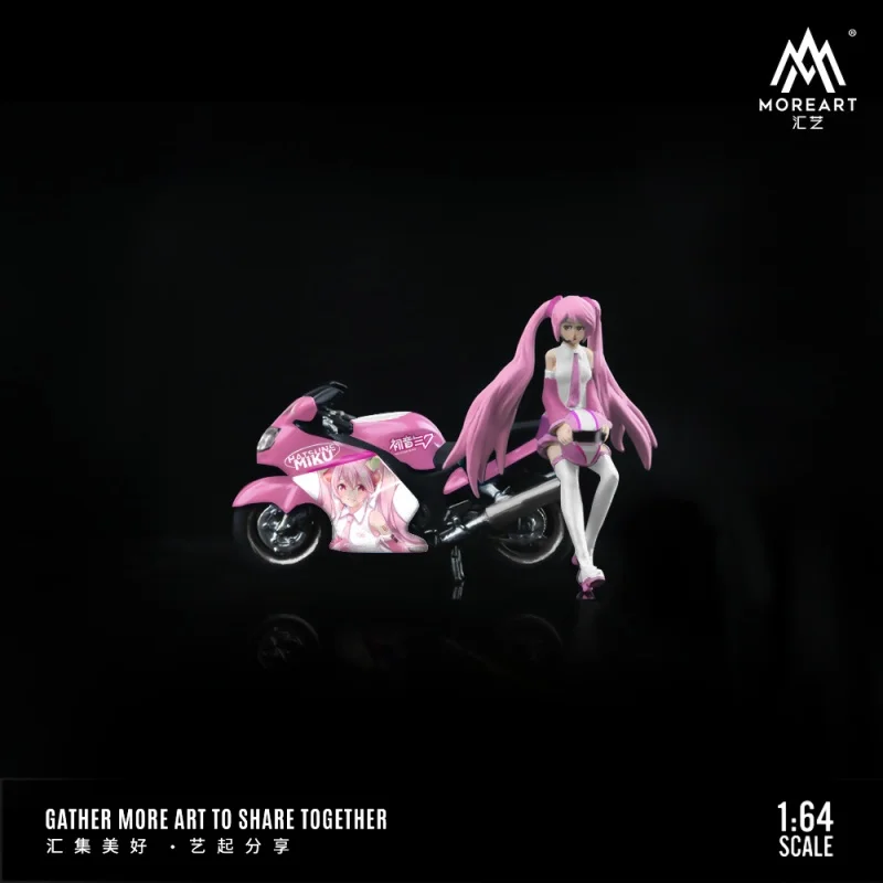 TimeMicro&MoreArt 1:64 Blue anime beauty motorcycle doll resin set 5