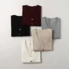 Women Sweater Mulberry Silk Cashmere Blend Solid Colors V Neck Buttons Down Long Sleeve Knit Cardigan Top Coat Warm XL XXL LY049 2