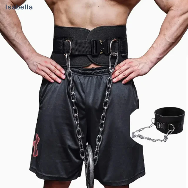 60564-e23179.jpg ♥Weightlifting Dip Belt with Chain - Heavy Duty Neoprene Waist Belt for Pull-Ups & Squats
