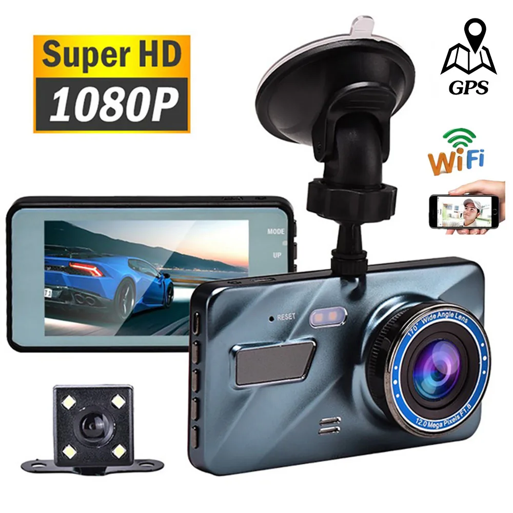 

4 Inch Hd 1080P Car Car Recorder G Sensor Dash Cam Dvr 170 Degree Wide Angle Car Video Recorder Gps Parking Impact Car Black Box
