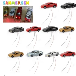 10Pcs/Bag 1:75/100/150/200 HO Scale Sand Table Model Car with Led Lights Micro Scene Building Decoration Kit DIY Mini Ornaments