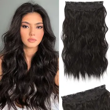Body Wave Clip In Hair Extensions One Piece 5 Clips 3/4 Full Head Clip In Human Hair Extensions For Women 100% Real Human Hair