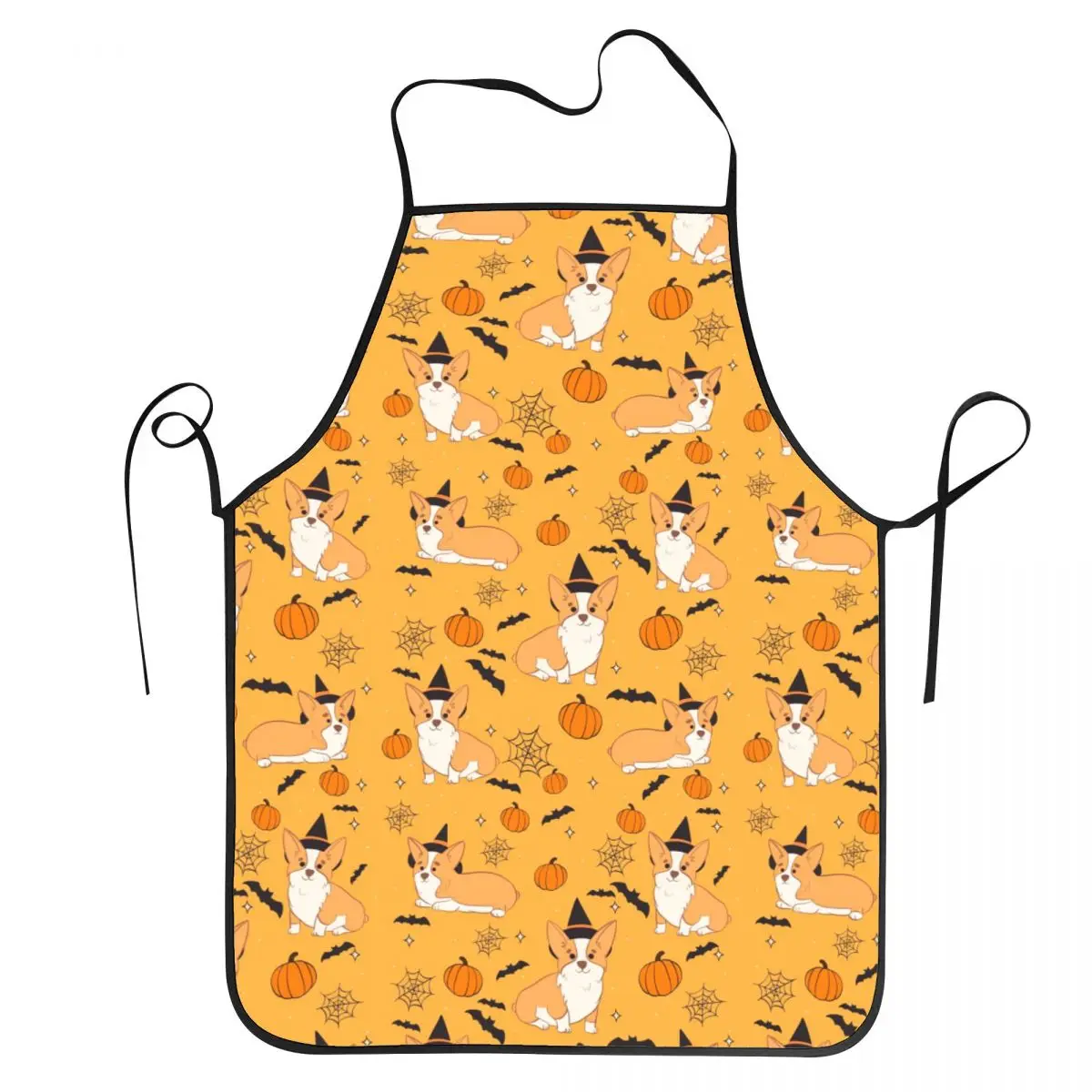 

Unisex Corgi Halloween Pattern Apron Kitchen Chef Cooking Baking Bib Men Women Dog Tablier Cuisine for Painting